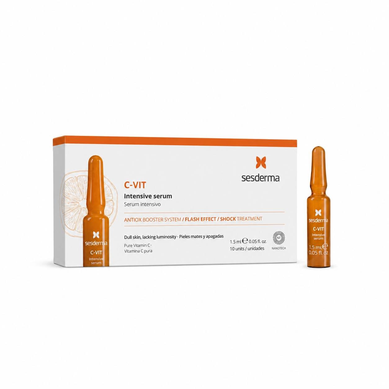 Sesderma C-VIT Intensive Serum — Интенсивная сыворотка с чистым витамином C в ампулах, 10 × 1,5 мл