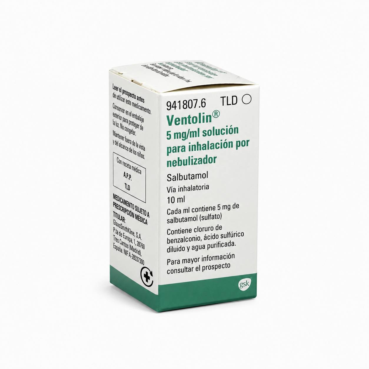 Вентолин 5 мг/мл раствор для ингаляций через небулайзер 10 мл (Ventolin 5 mg/ml)