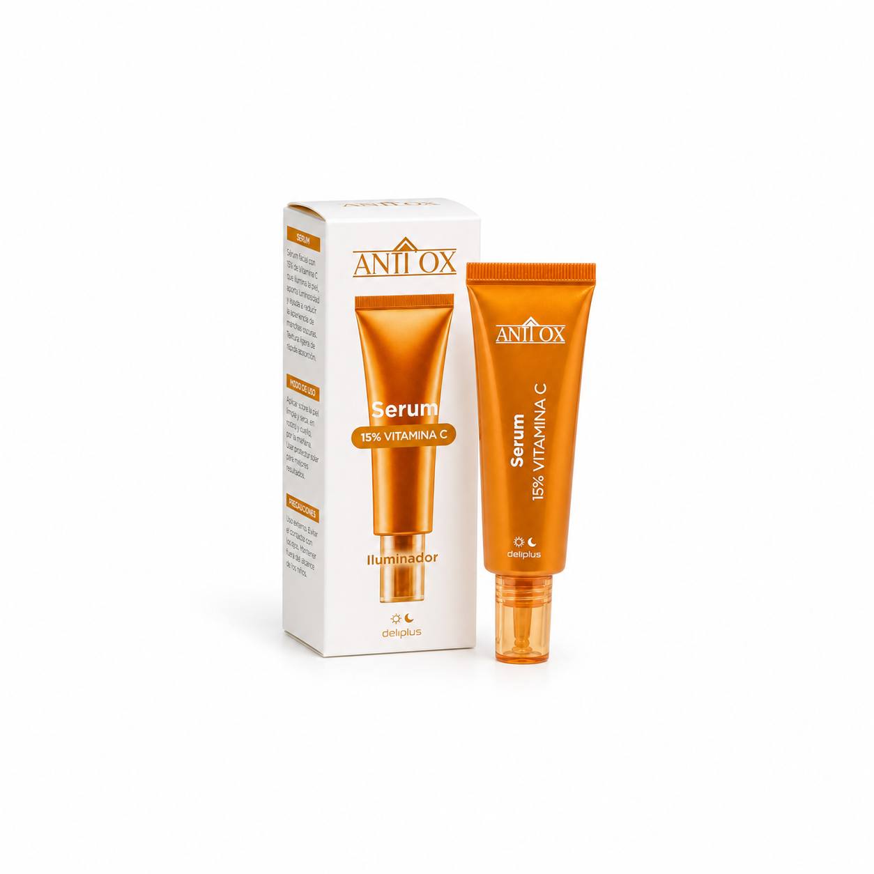 Сыворотка для лица с витамином C 15% Anti Ox Deliplus (30 мл). Facial Brightening Serum with 15% Vitamin C Anti Ox Deliplus (30 ml)