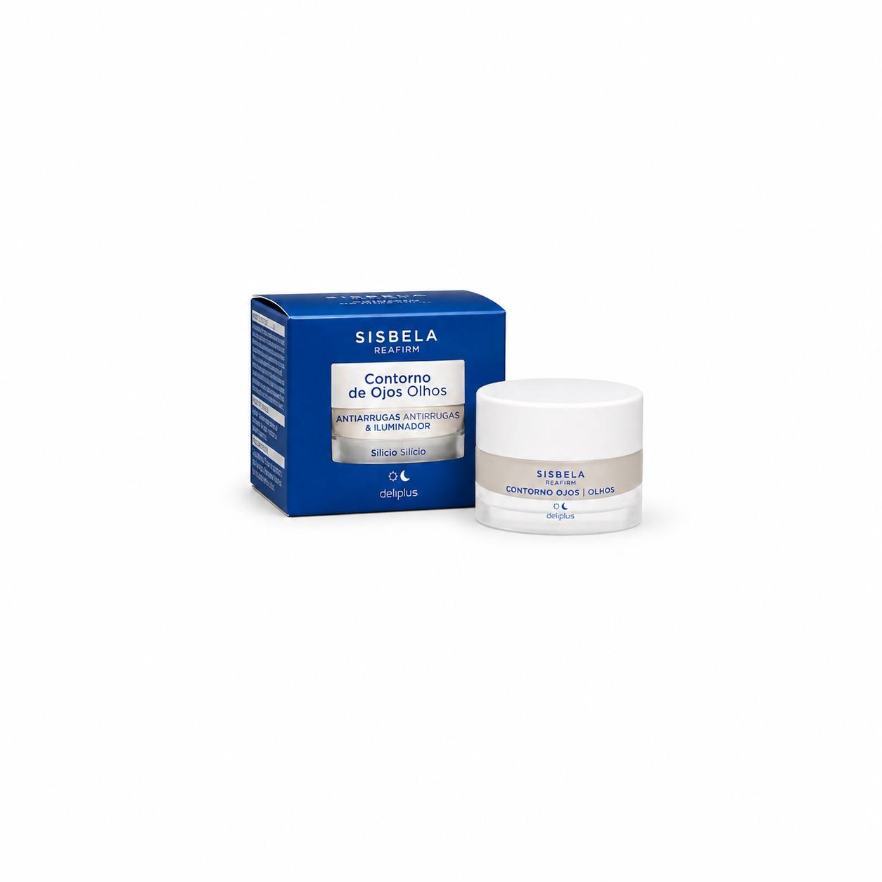 Крем для контура глаз Antiarrugas e Iluminador Sisbela Reafirm Deliplus с кремнием (15 мл). Anti-wrinkle and Illuminating Eye Contour Cream Sisbela Reafirm Deliplus with Silicon (15 ml)