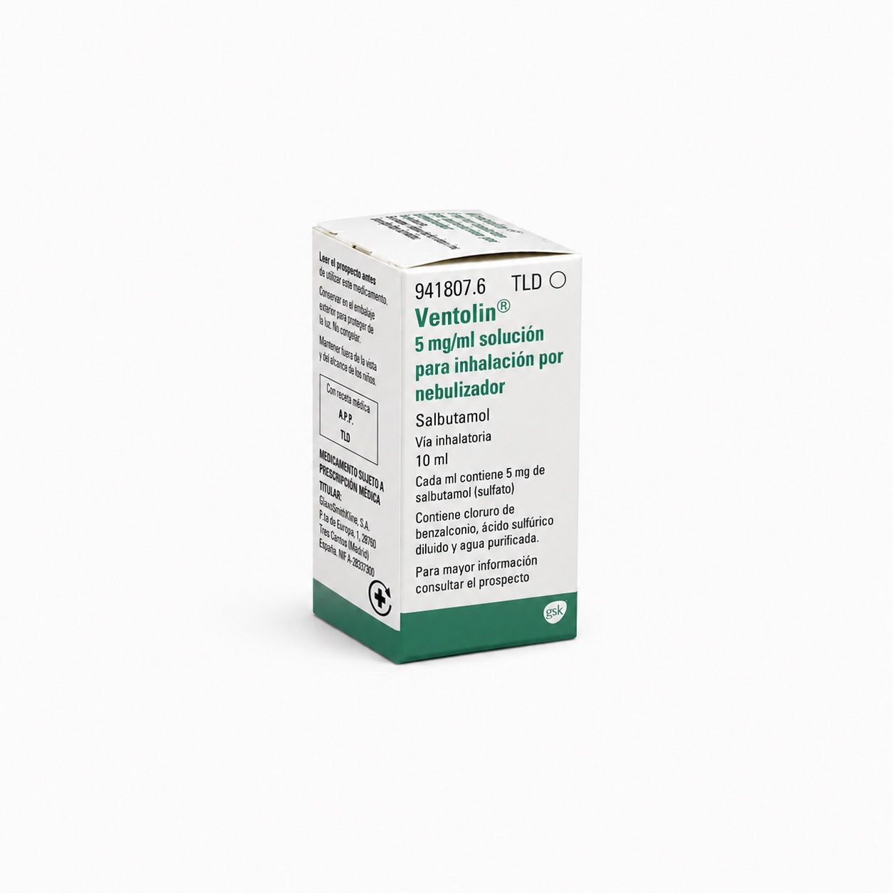 Вентолин 5 мг/мл раствор для ингаляций через небулайзер 10 мл (Ventolin 5 mg/ml)