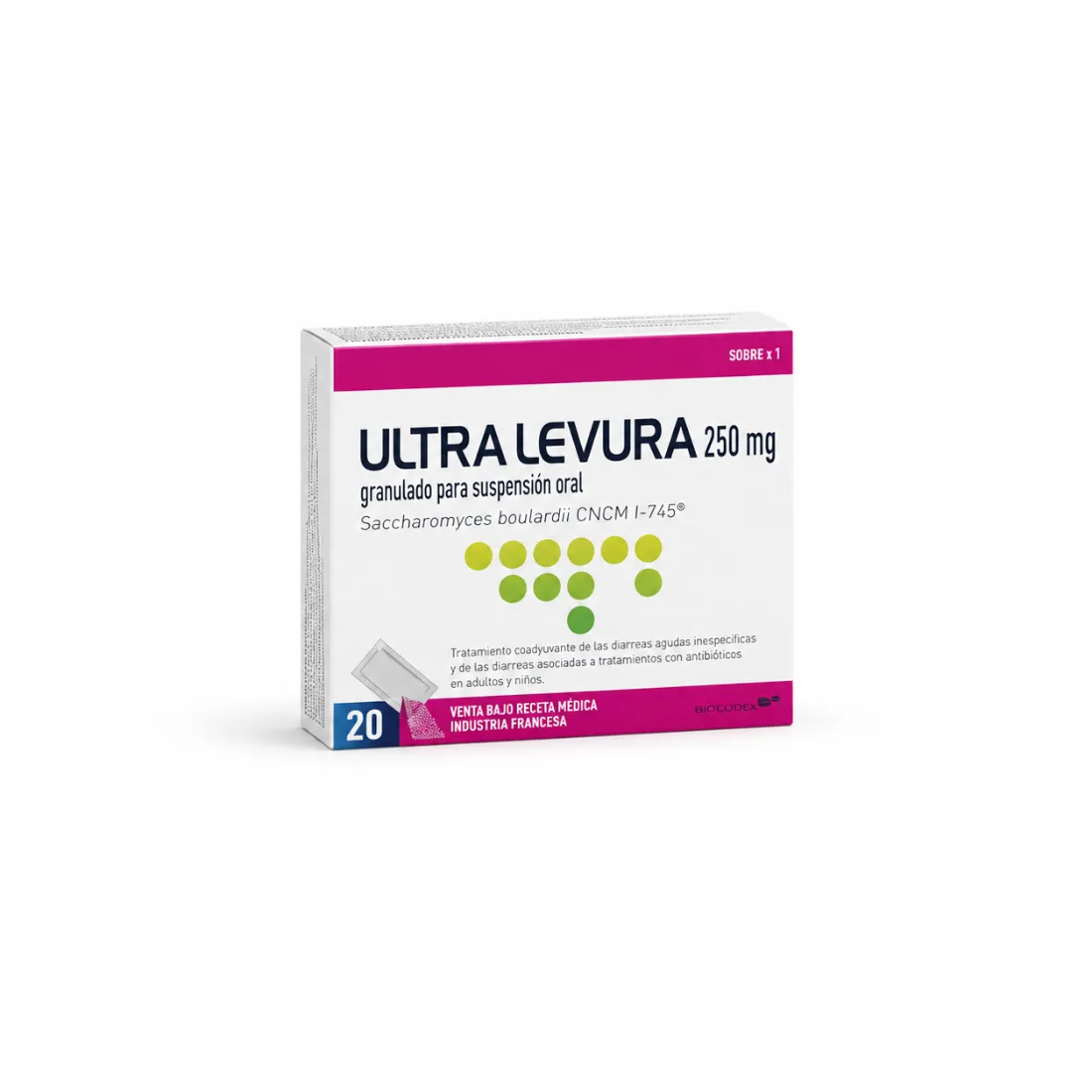 Ultra-Levura 250 mg порошок для оральной суспензии (20 саше). Ultra-Levura 250 mg powder for oral suspension (20 sachets)