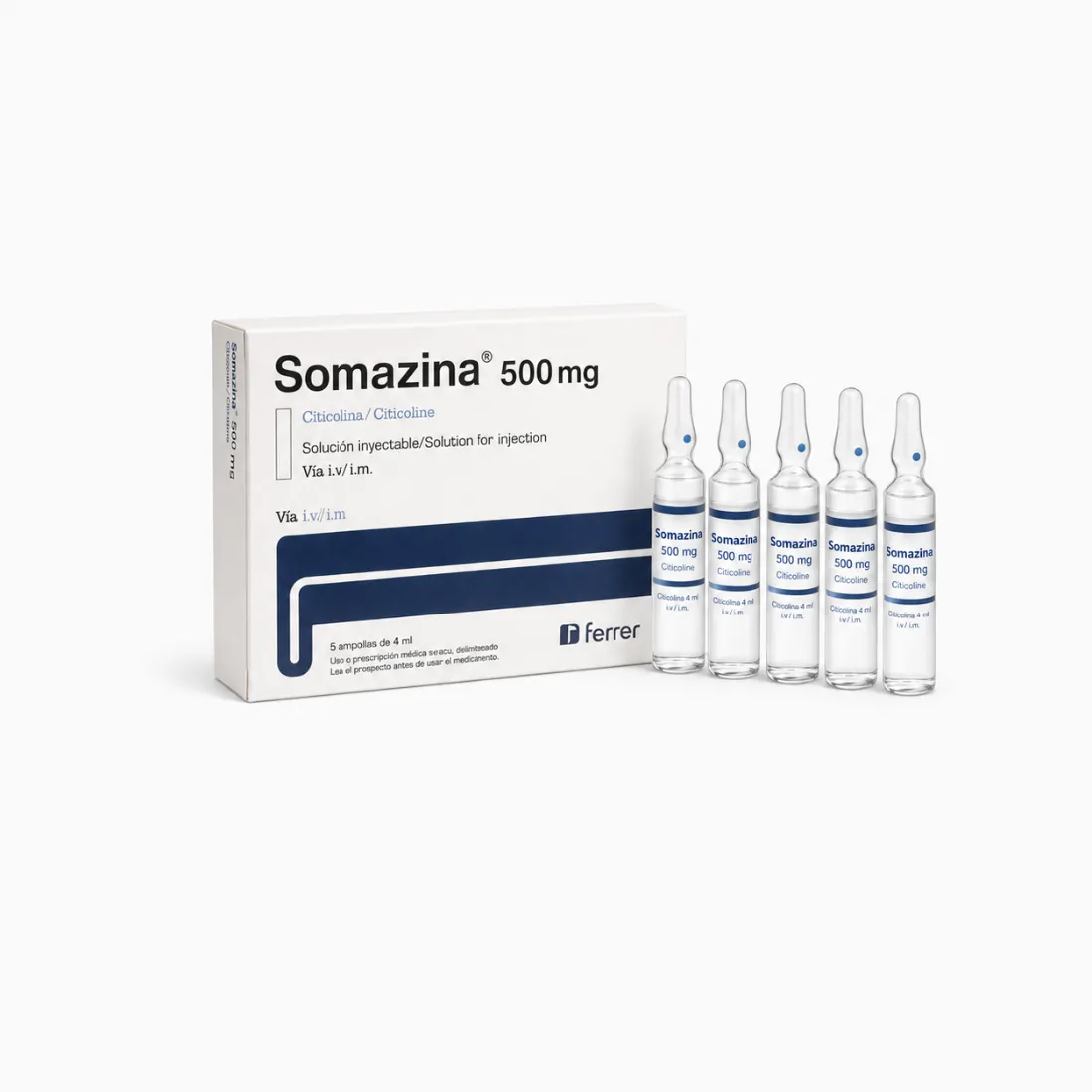 Somazina 500 мг (Сомазина) — цитиколин в ампулах, 5×4 мл