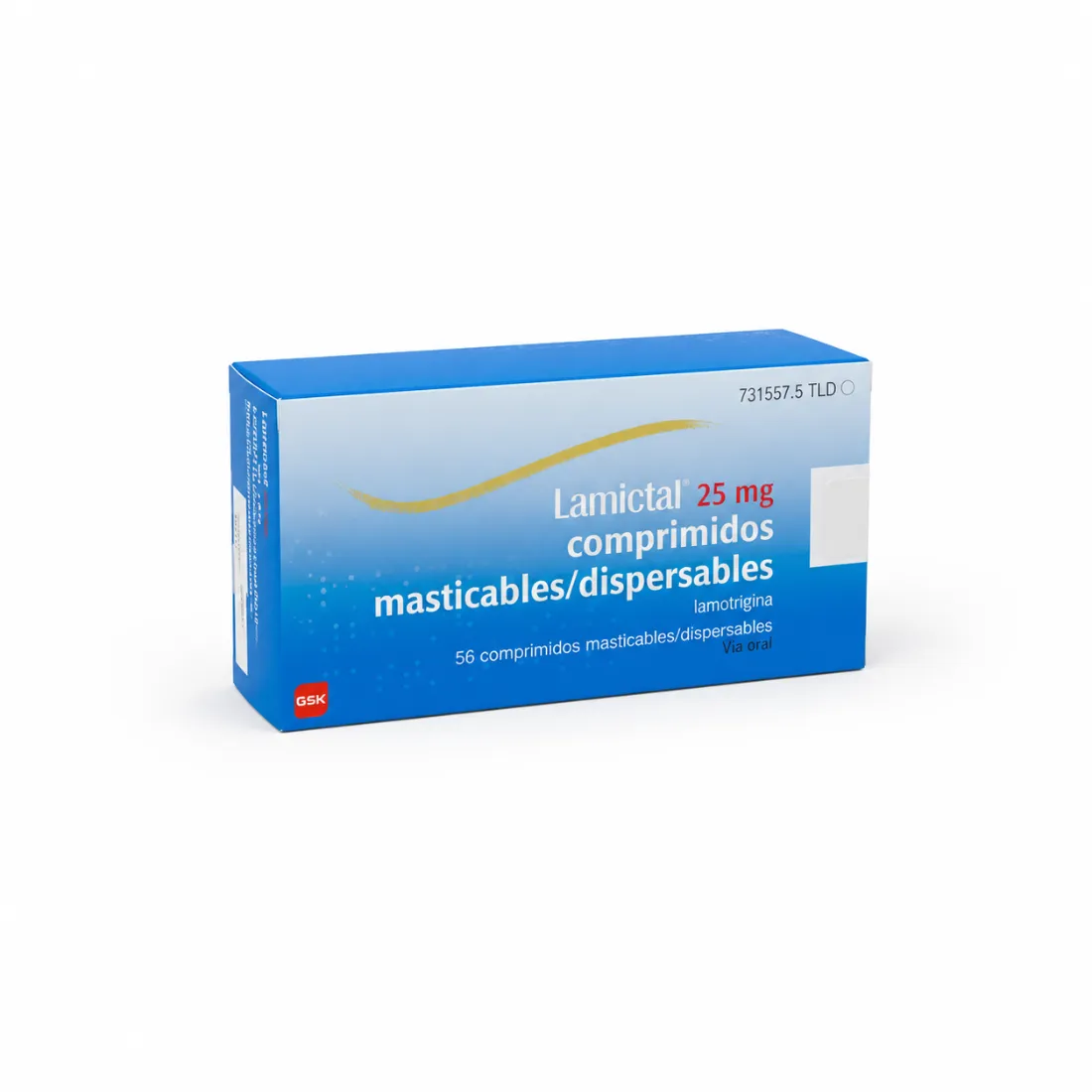 Ламиктал 25 мг (Lamictal, GSK) — жевательные/диспергируемые таблетки, ламотриджин, 56 шт.