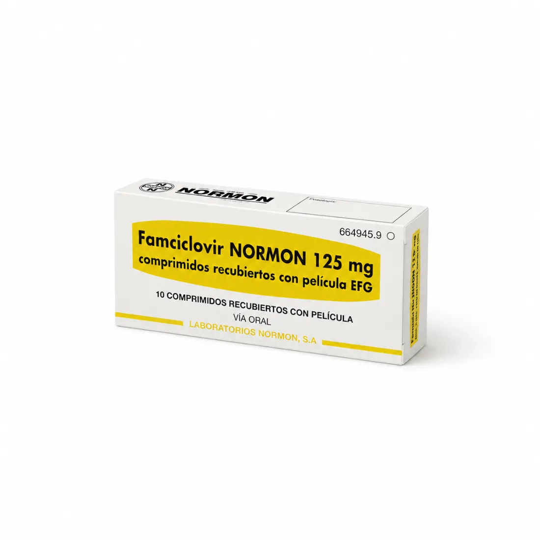 Фамцикловир Normon 125 мг таблетки, покрытые плёночной оболочкой, 10 таблеток