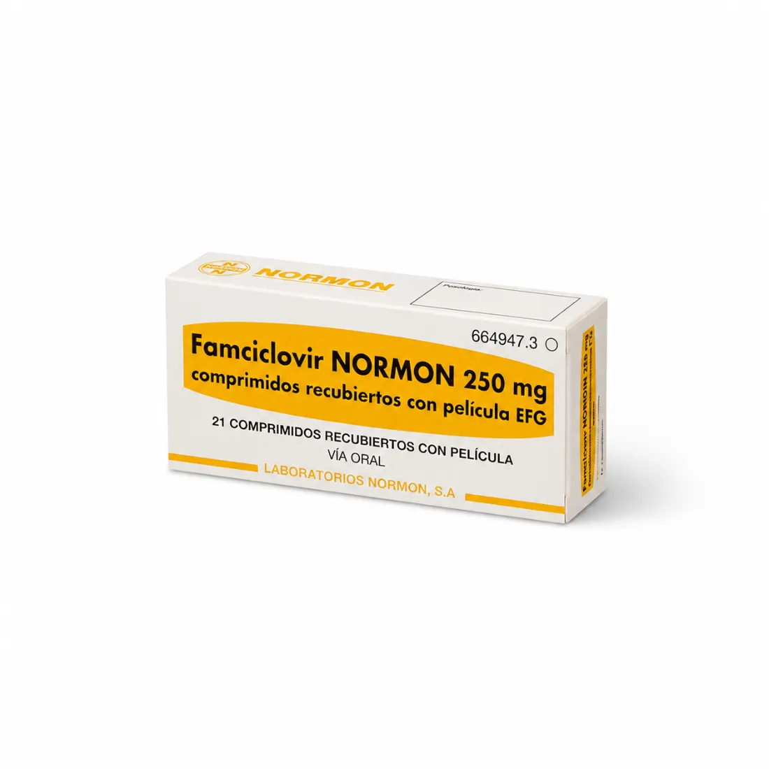 Фамцикловир Normon 250 мг таблетки, покрытые плёночной оболочкой, 21 таблетка