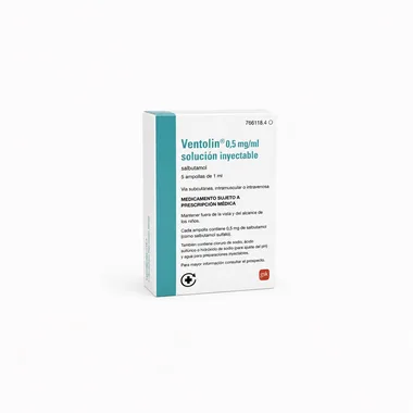 Вентолин 0,5 мг/мл раствор для инъекций 5 ампул по 1 мл (Ventolin 0.5 mg/ml)