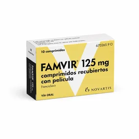 Фамвир 125 мг таблетки, покрытые плёночной оболочкой, 10 таблеток